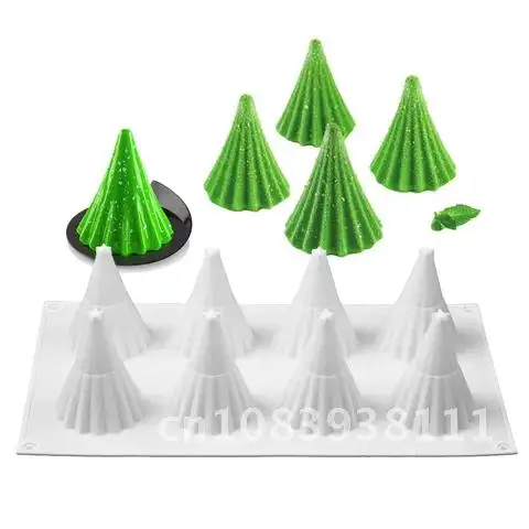 

Christmas Tree Shaped Silicone Cake Mold 8 Cavity Cookies 3D Baking Tools Kitchen Accessories Christmas Cake Decoration