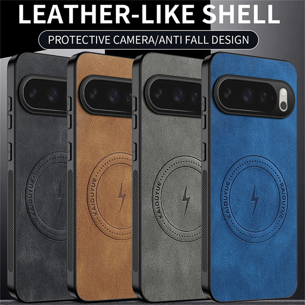 Luxury Classic Leather Magnetic Phone Case with Magsafe Wireless Charging Compatibility