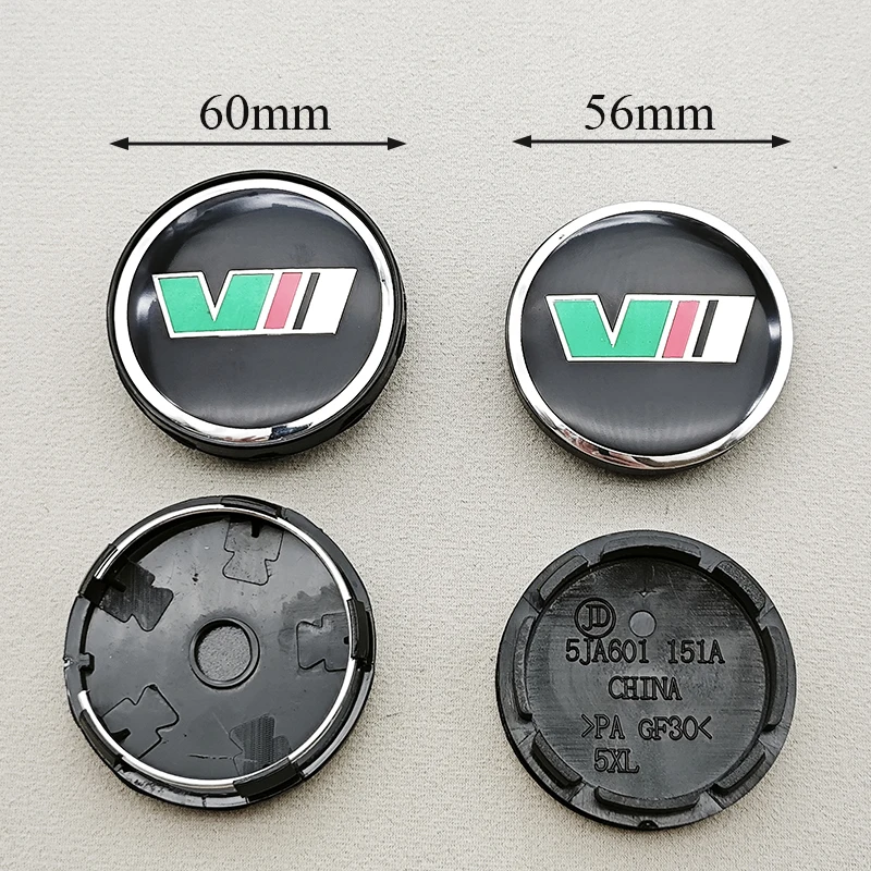 Elegant Car Wheel Hub Caps – Set of 4, Premium Rim Logo V Badge