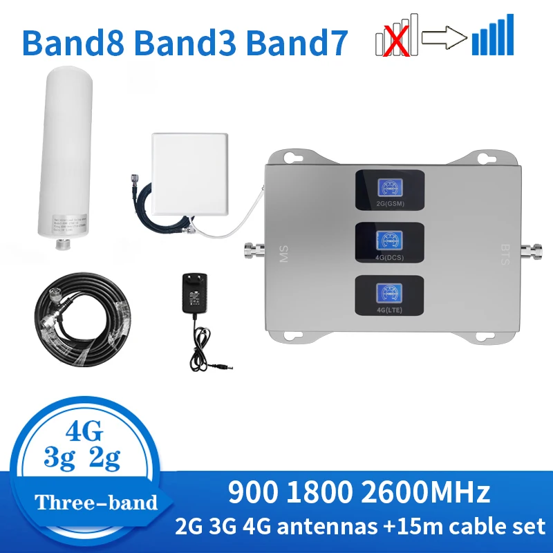 Ripetitore 2G 3G 4G Lte Ripetitore Di Segnale Cellulare Amplificatore Cellulare Ripetitore Tri Band Gsm 900 1800 2600 Ripetitore Dcs Lte