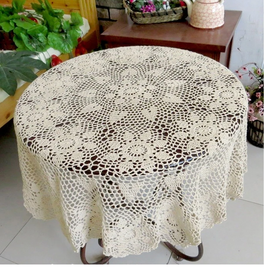 

Handmade Crochet Coasters Cotton Lace Cup Mat Placemat Table Cloth Cover Shabby Chic 4 Sizes Vintage Crocheted Tablecloth