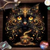 Gold Witchcraft Cat Altar Cloth Tarot Tablecloth For Spread Tarot Reading Cover Starry Sky Divination Tarot Mat Altar Decor Pad 2