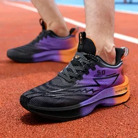 Men Sport Shoes Professional Cushioned Carbon Plate Running Shoes Breathable Lace-up Casual Sneakers Marathon Athletic Footwear - Image 2