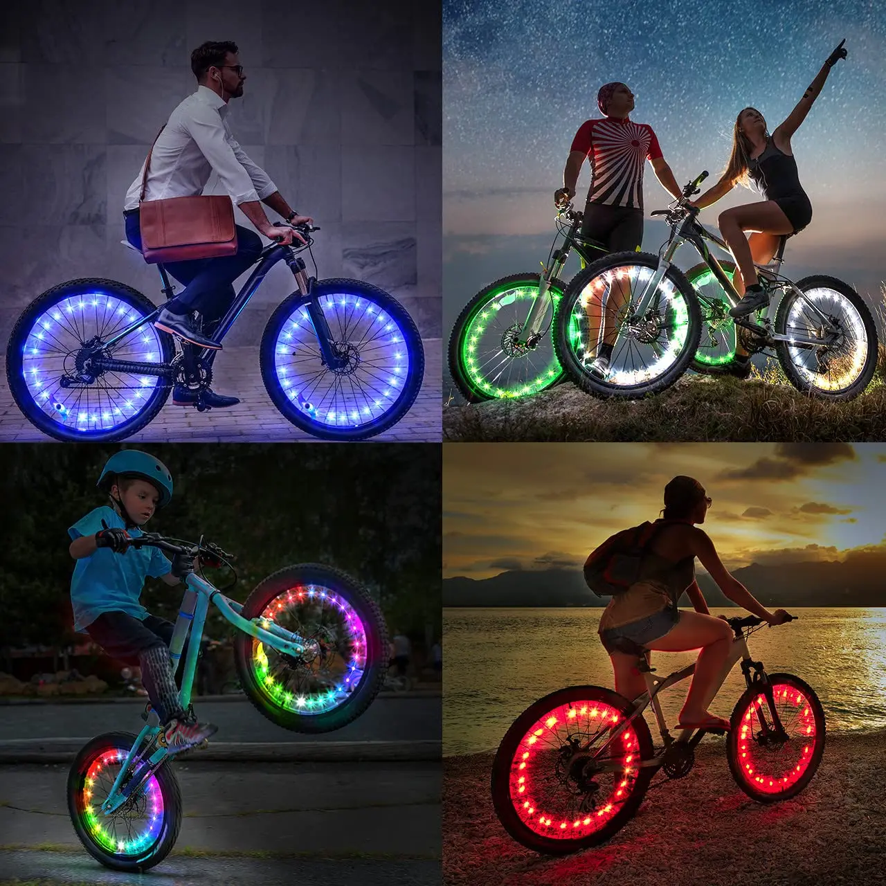 Legami - Lot de 2 lumières pour Les Rayons de vélo - Ride & Shine, lumière Blanche, lumières