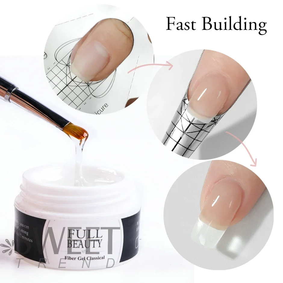 4pcs Extension Hard Jelly Nails Gel Set Nude Color Construction Building Tools French Acrylic UV DIY Prolong Manicure Decoration