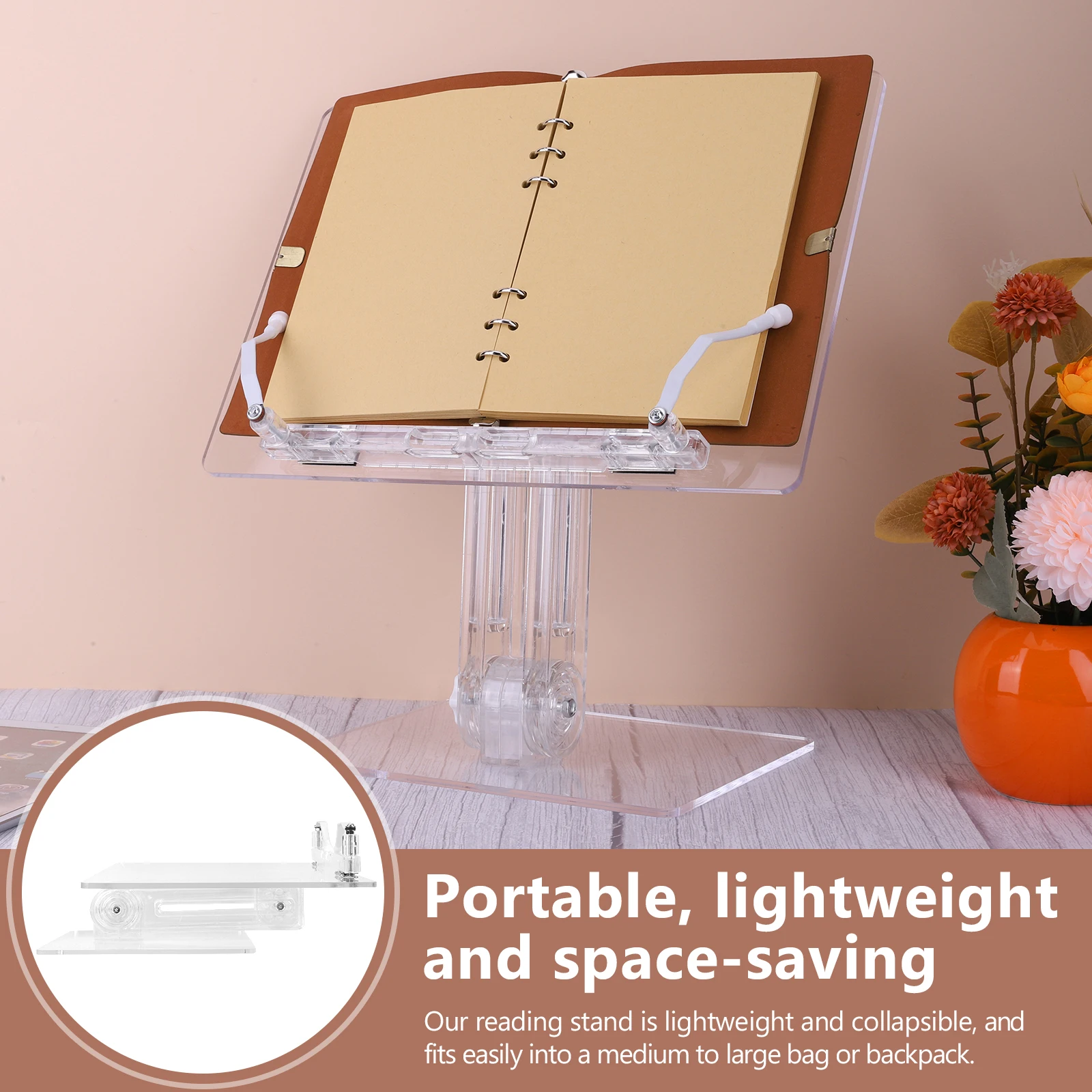 Acrylic Tablet Stand 180° Rotation Swivel Tablet Stand Transparent Tablet Holder Tablet Bracket for iPad Book Desktop Holder