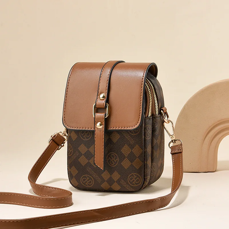 Fashionable Mini Crossbody Phone Bag for Women Lightweight Single Shoulder Bag Small Pouch Magnetic Buckle Opening Vertical S...