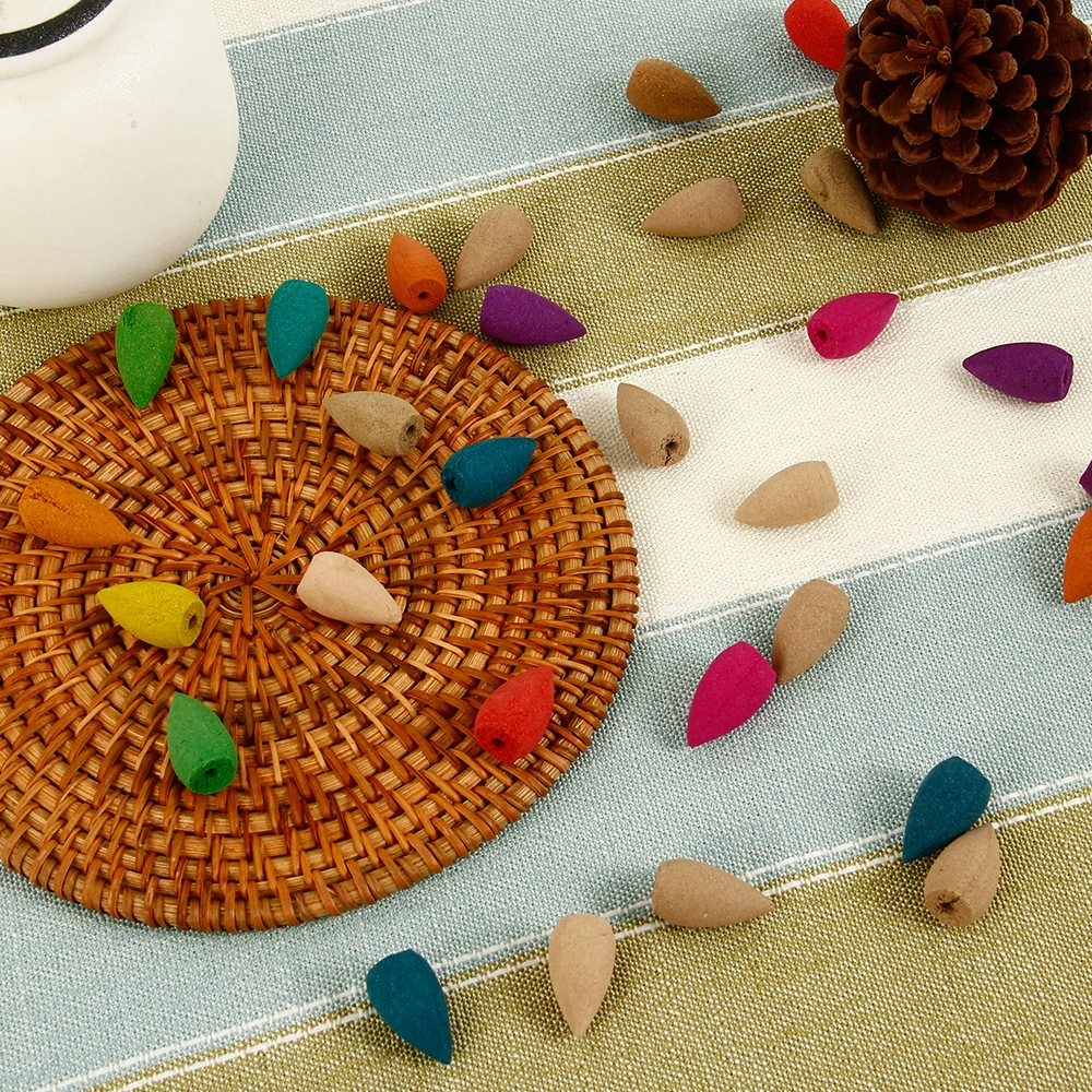 Incense Cones Fragrance Incense Sandalwood Mixed with Natural Incense Stick Fragrant Cone Aromatherapy Lavender Rose Jasmine