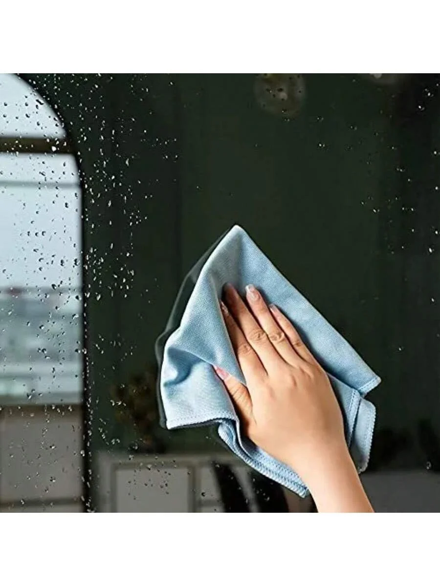 Streak-Free Microfiber Cleaning Cloth for Glass and Mirrors - 25x25cm
