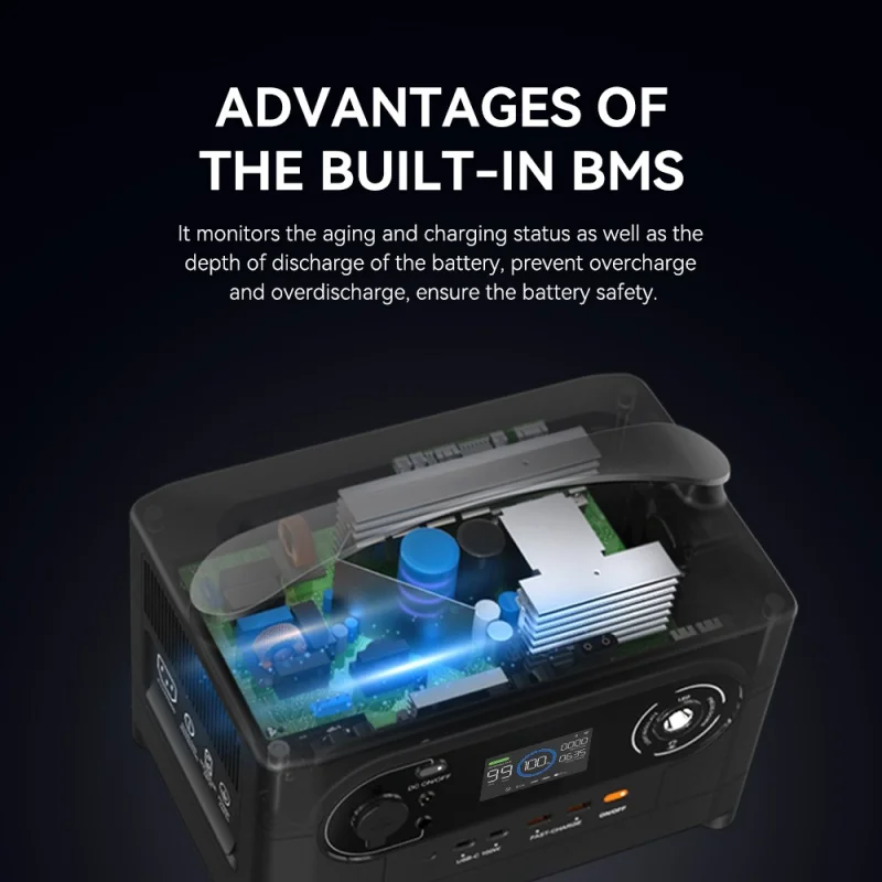 Portable Power Station NE-700PRO 700W, 1800W Peak/720Wh, Solar Charging & Dual USB for Camping Campervan RV /Emergency (CE ） 4