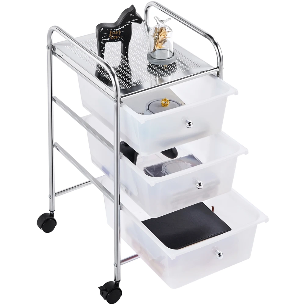 

SmileMart 3 Drawer Rolling Organizer Storage Drawer Cart with Lockable Wheels