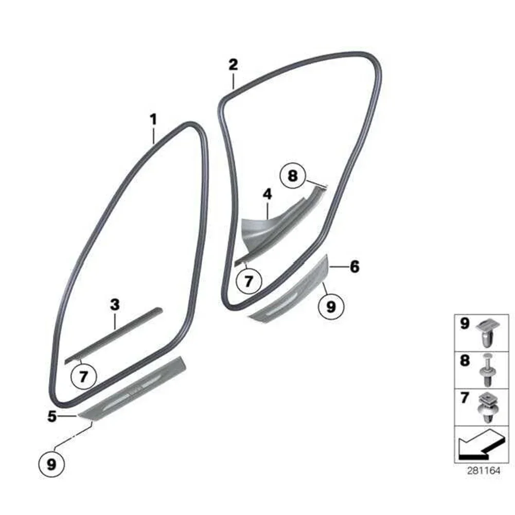 BINB ROAD Front Door Window Seal For BMW 5 Series F10 (2009-2016) - Soundproof Weatherstrip