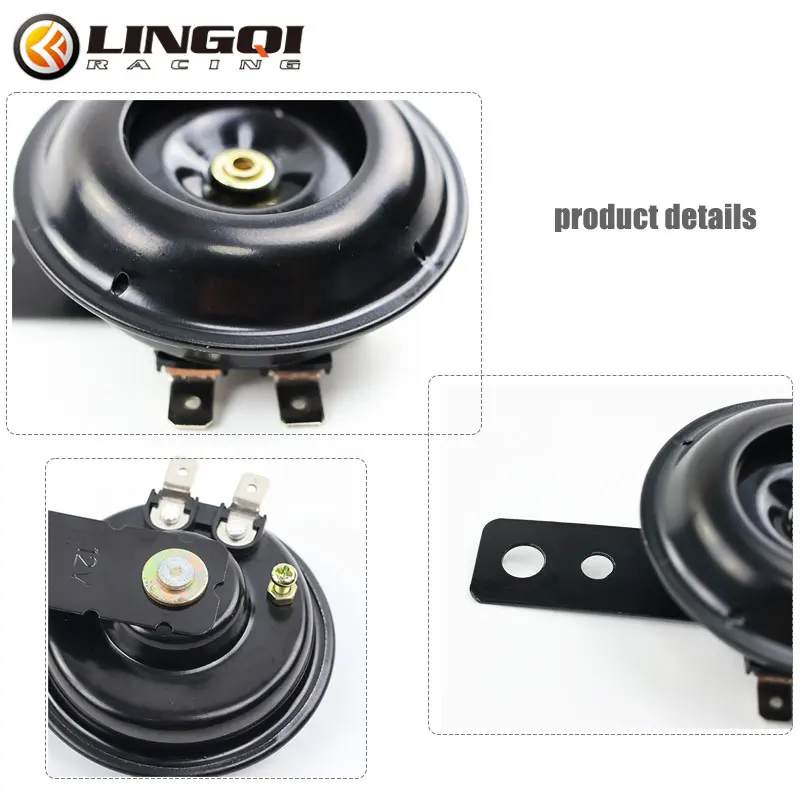 LINGQI Pit Dirt Bike Motorcycle Loud Horn Speakers Waterproof 12V for Electrical Moto Round Warning Voice Signal Accessories,motorcycle electric horn