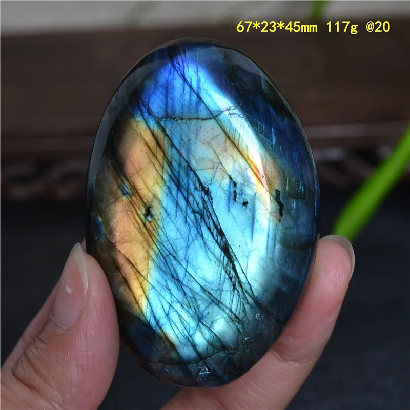 AAA 80-300G Natural Yellow Rainbow Labradorite Crystal Healing Madagascar 4