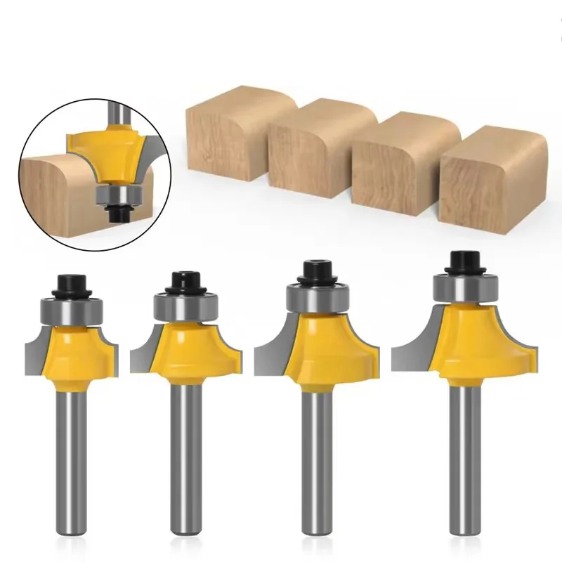 6/6,35/8/12/12,7mm Schaft Ecke Abrundung Über Router Bit Mit Lager Holz Fräser hartmetall Für Holzbearbeitung Werkzeug – Detail 5