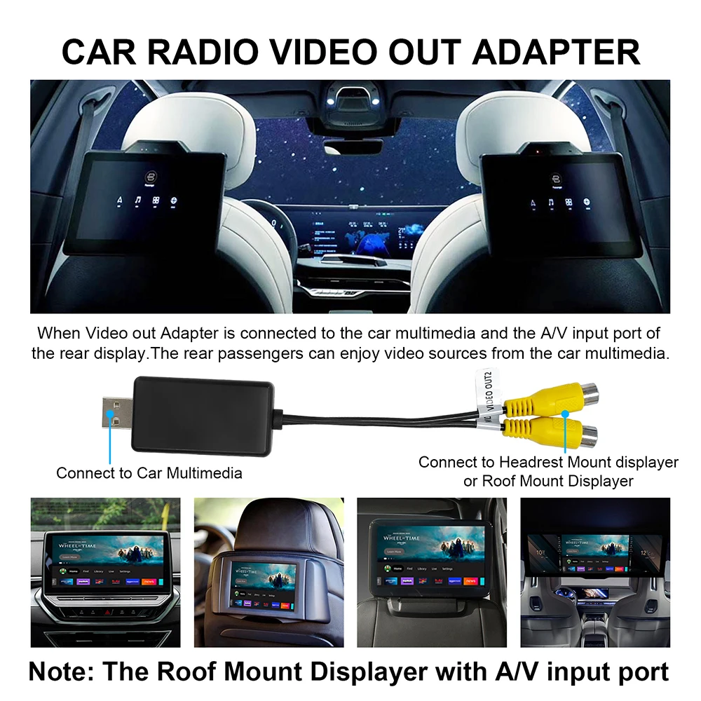 Video Output Adapter USB To CVBS 2 CVBS Output USB To RCA Cable DC 5V for Android Multimedia Player and Android TV Player