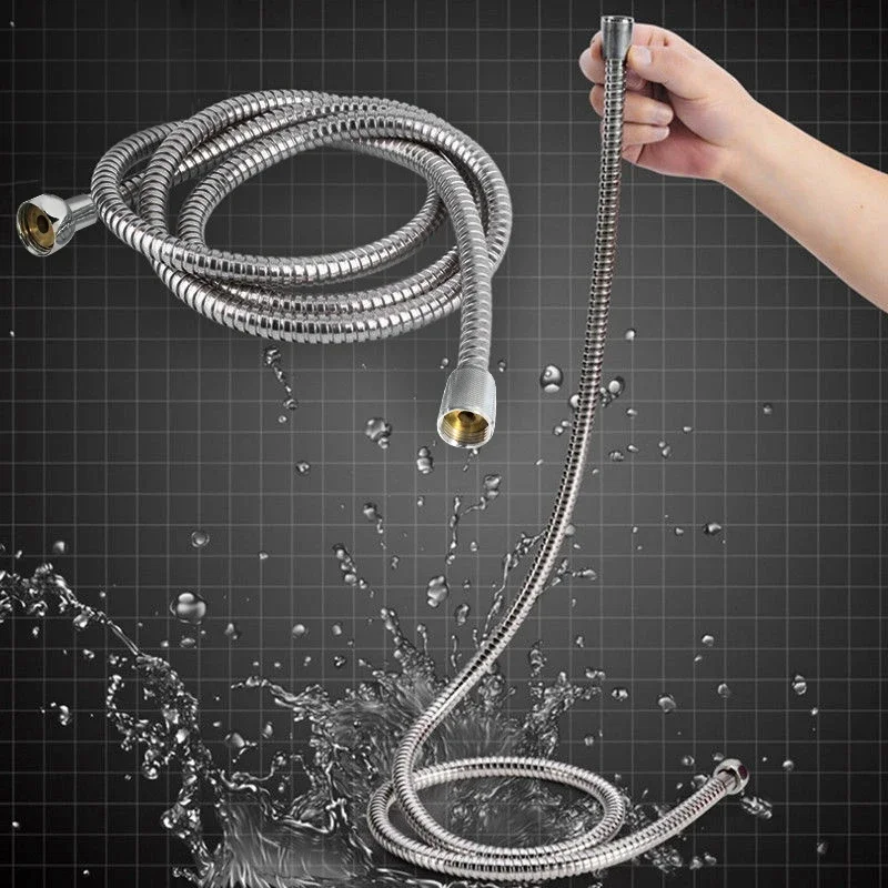 

Stainless Steel Flexible Shower Hose Long Bathroom Shower Water Hose Extension Plumbing Pipe Pulling Tube Bathroom Accessories