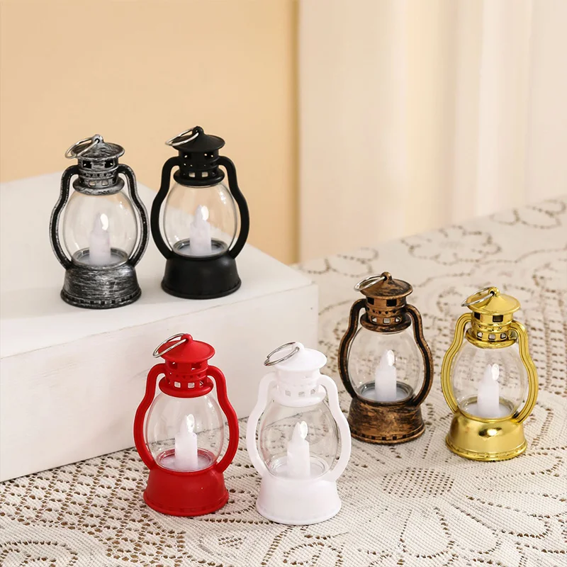 

Mini Horse Lantern Vintage Christmas Electronic Candles Lamp Atmosphere Night Light Battery Tent Oil Lamps Novelty Lighting