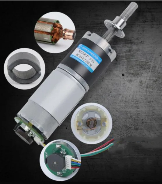 S7acc27f6853e41f48b8f06129d2dcc85n 12v 24v 100kg. Cm duży moment obrotowy planetarny DC redukcji silnik z enkoderem M8 śruba gwintowana pręt