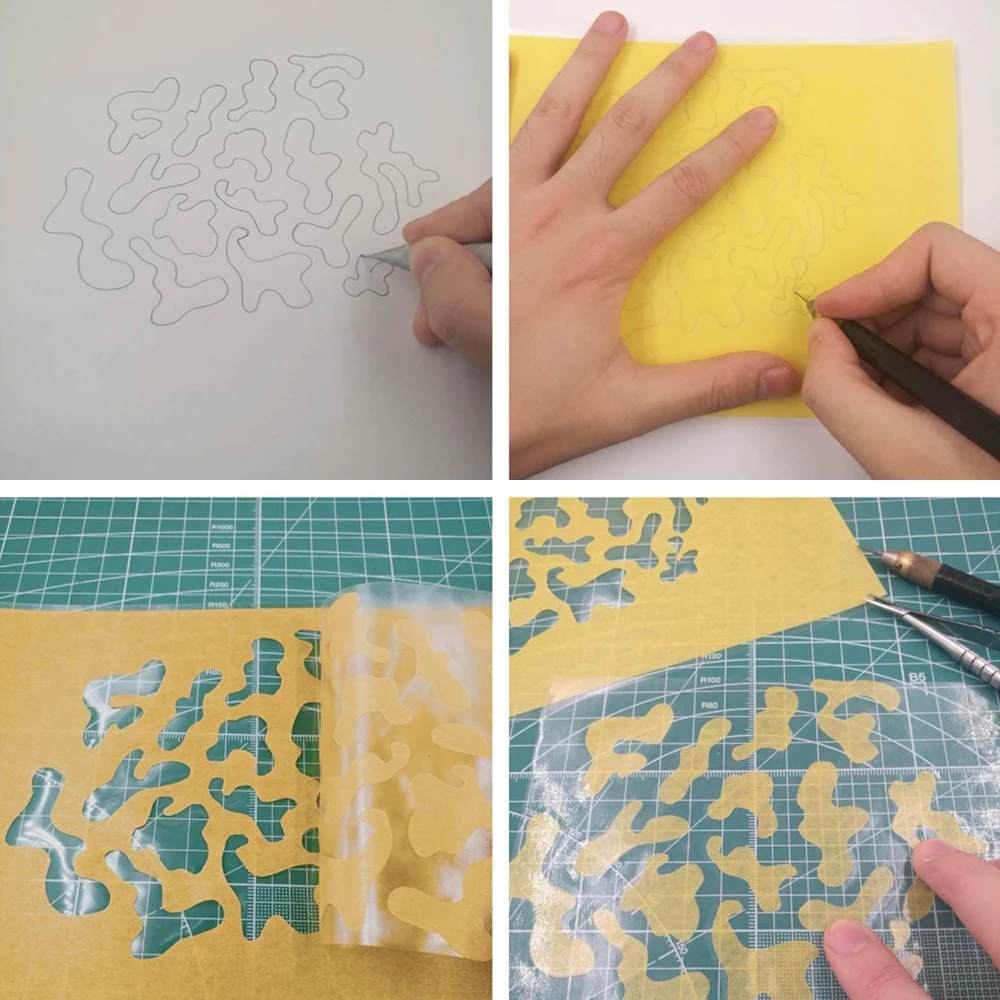 Hobby Model Craft Tool Blank masking paper Airbrush masking sticker A5 size 148mm&times;210mm 10pcs/bag Free transfer film