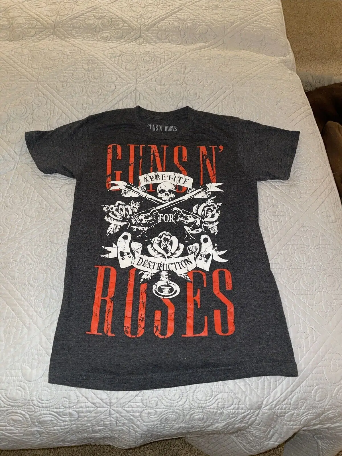 Guns N' Roses Taglia Piccola T-Shirt Skull Rock Per L'Appetito Per La Distruzione