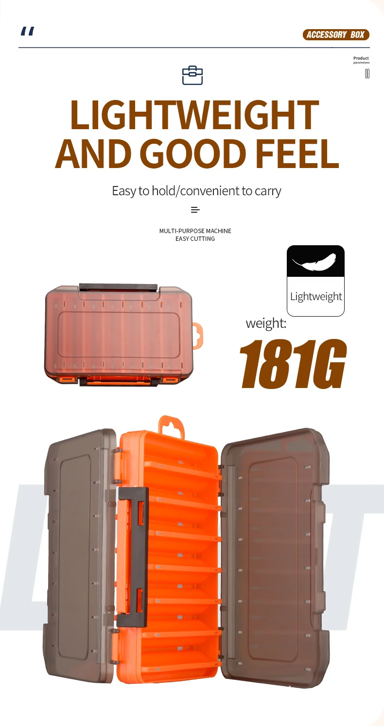 Description Picture 5 of itemTAIYU Fishing Tackle Box 14 Compartments Fishing Accessories Lure Hook Storage Case Double Sided Fishing Tool Organizer Boxes