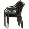 63490 Rhodos Cafe Stacking Chairs in Mocha All Weather Wicker Construction No Assembly Lightweight Indoor & Outdoor Set of 4 6