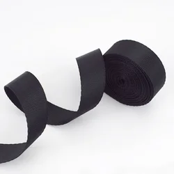 Durable Polyester Nylon Webbing Ribbon for DIY Projects and Accessories - 10 Meters (Black)