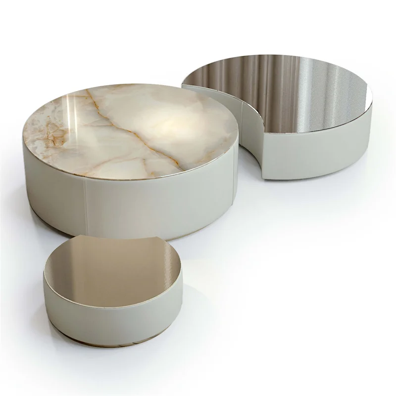 Modern Round Nesting Marble Coffee Tables – Set of 3 5