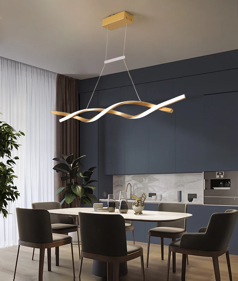 Lustre para Sala de Jantar Moderno Pingente Escritório Alumínio Pendurado Iluminações Preto - Ouro Branco Deco Luminária Luminárias 110-240v 11 Computers & Electronics