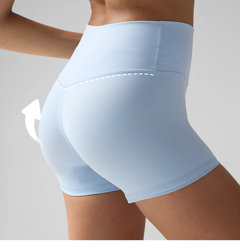 Einfarbig Frauen Fitness Sport Yoga Kurze Laufen Radfahren frauen Leggings Schnell Trocknend Atmungsaktive Hohe Taille Yoga Shorts – Detail 1