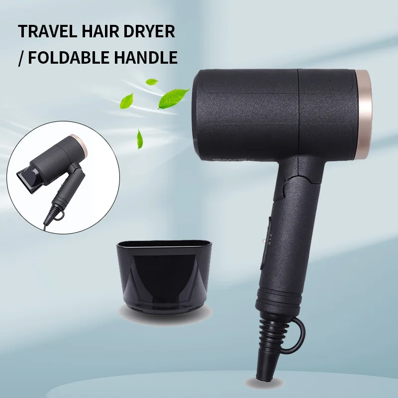 

Mini Hair Dryer with Foldable Handle for Travel Easy Carry Max 1300W Hair Blower with 2 Speed and 2 Temperature