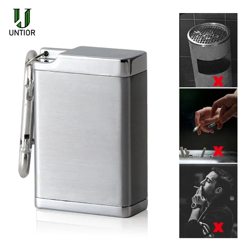 UNTIOR Mini Portable Ashtray Cigarette Keychain Outdoor Use Pocket Smoking Smoking Ash Tray with Lid Key Chain for Travelling portable ashtray