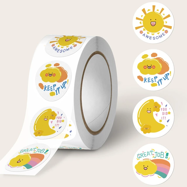 100-500pcs Reward Stickers Encouragement Sticker Roll For Kids Motivational  Stickers With Cute Animals For Students Teachers - AliExpress