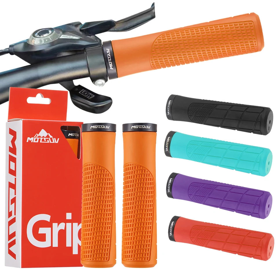 Premium Non-Slip Rubber Mountain Bike Handlebar Grips - Soft, Comfortable, Lockable Design (2-Pack)