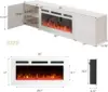 70'' Floating TV Stand with 36'' Electric Fireplace,High Gloss Finish Entertainment Center with 12 Flame Fireplace Insert Heater 2