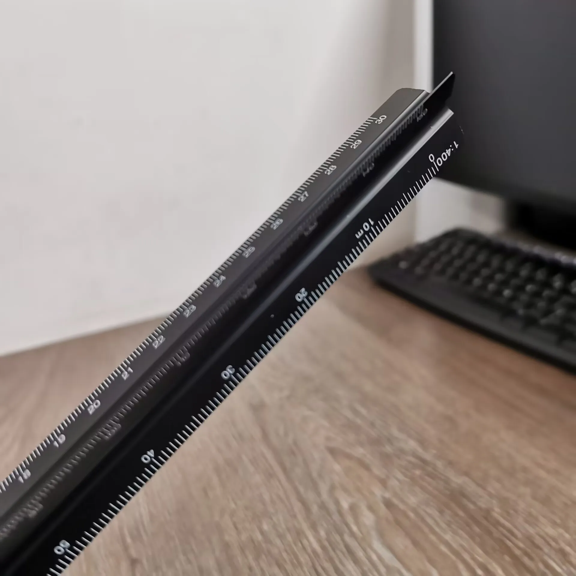30cm 알루미늄 금속 삼각형 규모 건축가 엔지니어 기술 눈금자 그리기 도구 측정 눈금자 교육 장비
