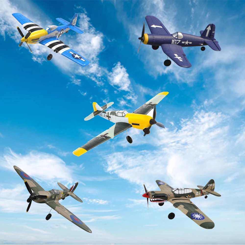 

RTF Fighter Foam 400mm P51D/FU4/BF-109/761-12/P40 4-Ch 2.4G 6-Axis Gyro Beginner Airplane Toys Gifts for Children Kids