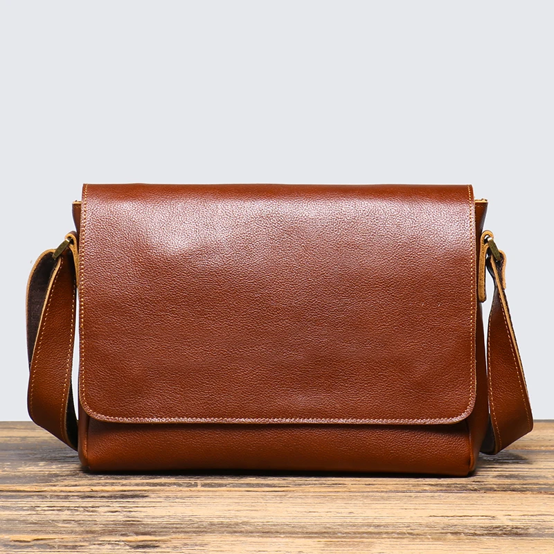 

Head Layer Cowhide Shoulder Bag Fashion Retro Men's Envelope Crossbody Messenger Bag Flap Office Satchel Men's Bag