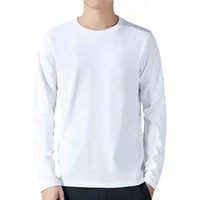 T-shirt en coton à manches longues pour hommes, maillot de corps monochrome, vêtements pour documents, printemps et automne 4