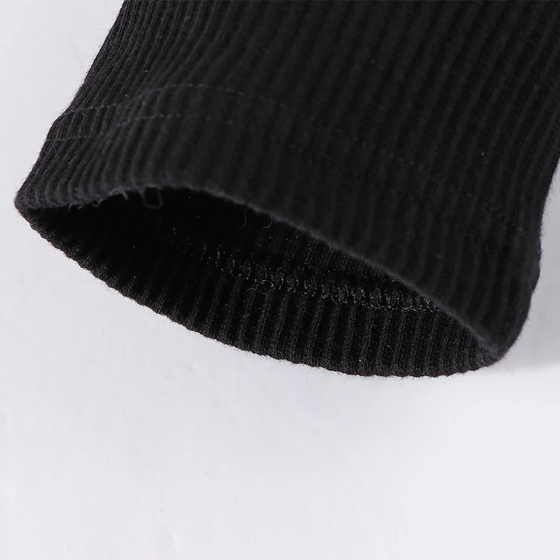 Mädchenkleid Sommer Kurzarm und Langarm Kinderkleidung Vorderseitige Knöpfe Kinderbekleidung Schwarz Gerippt mit Kapuze Rote Schnur – Detail 16