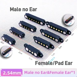 Spring Loaded Magnetic Pogo Pin PCB Connector - 2.54mm Pitch, 2A DC, Multiple Pole Options - 9P (M no Ear F with Ear)