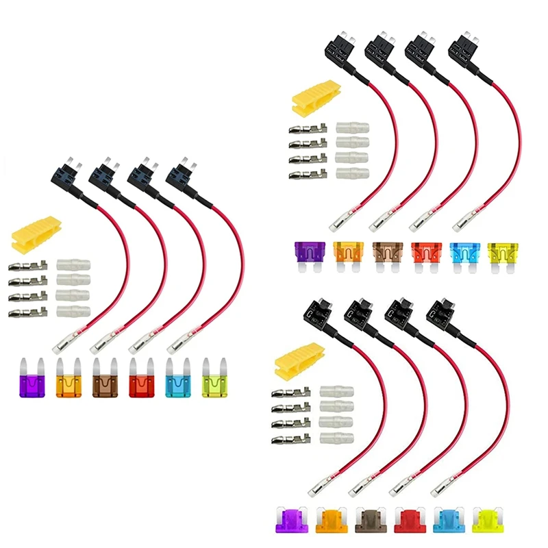 

12V-24V Add-A-Circuit Fuse Tap, ACS Miniature Piggy Back Blade Fuse Holder With Wire Harness