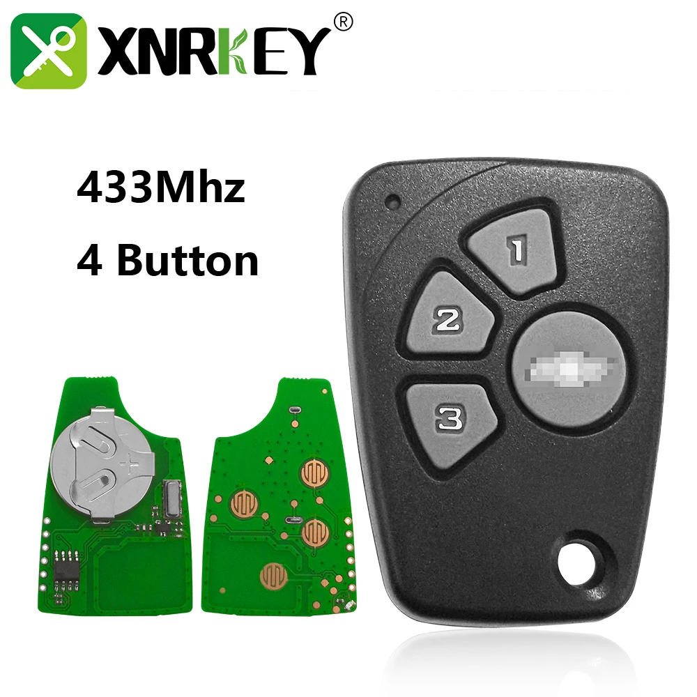 

XNRKEY 4 Button Remote Key 433Mhz for Chevrolet Speed Park Car Key