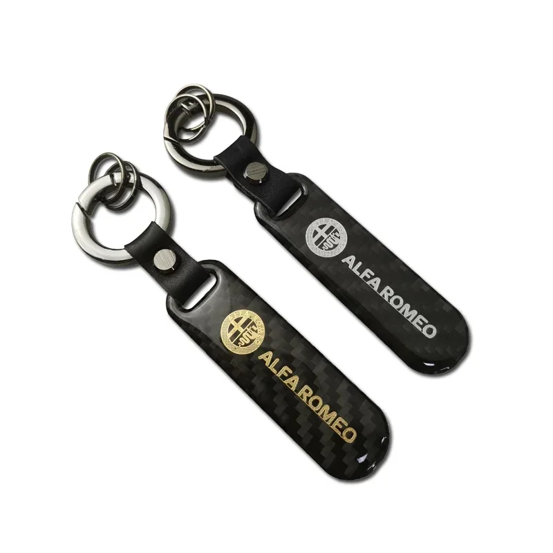 Alfa Romeo Carbon Sleutelhanger - Detailopname koolstofvezel textuur
