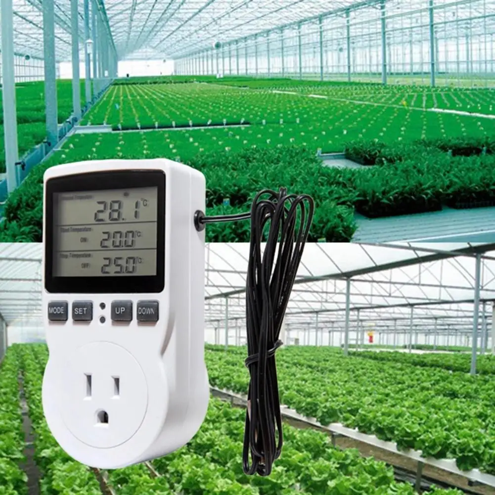 Digitale Thermostatsteckdose, Temperaturregler 230V mit Sensor, LCD