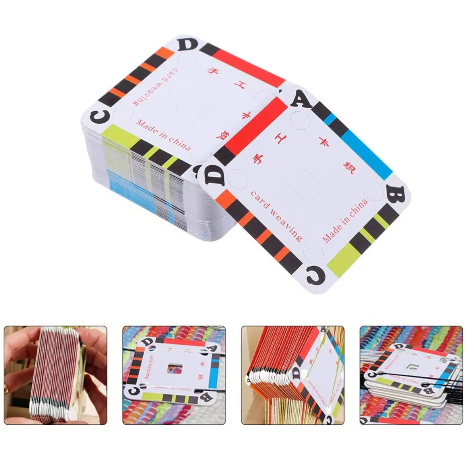 Pack of 100 Handy Weaving Cards Paper Loom Cards Smooth Surface for Loom or Inkle Loom DIY Weaving Tools