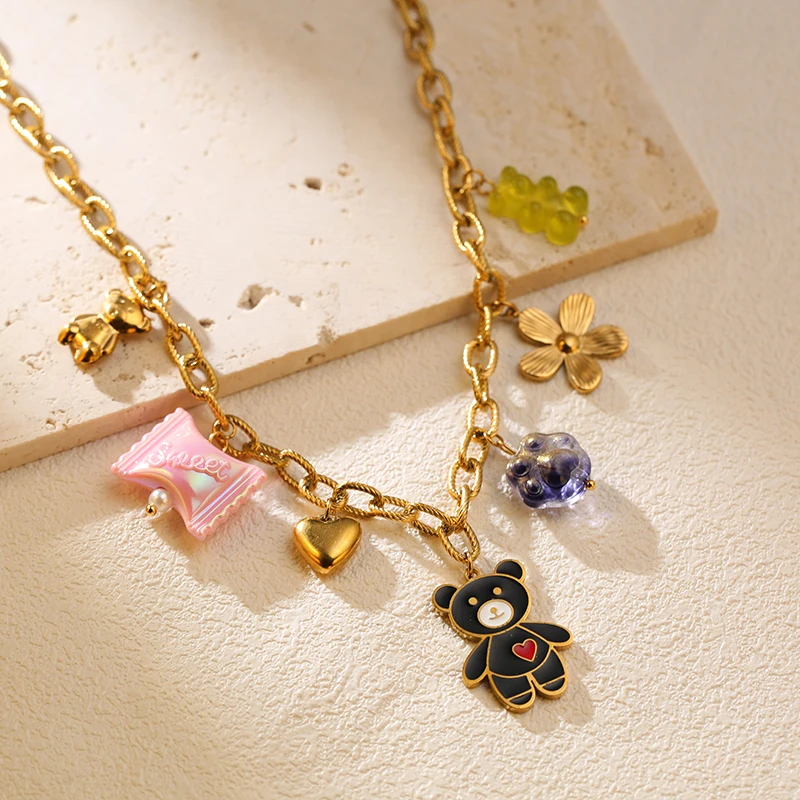 GANPUP 316L Edelstahl Metall Muschel Anhänger Halskette Für Frauen Ozean Stil Wasserdicht Handgemachte Hals Kette Schmuck – Detail 9
