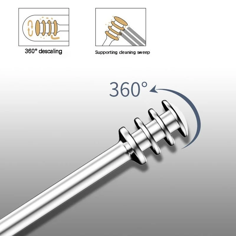 6pcs Stainless Steel Ear Wax Removal Tool Set Spiral Rotating EarPicking Spoon Ear Picker Spoon For Cleaning Collecting Ear Wax 3