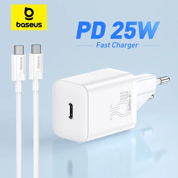 Baseus USB C PD 고속 충전 휴대용 휴대폰 충전기, 25W 지원, 아이폰 15 14 13 프로 맥스 삼성 S22 태블릿용